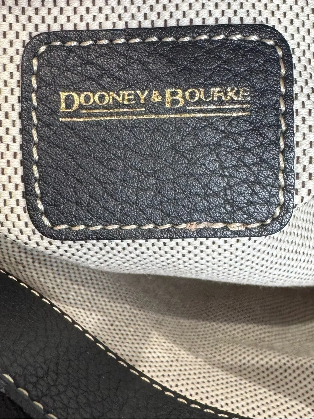 Dooney & Bourke Gray & Black Monogram Canvas Black Leather Trim Shoulder Bag - Picture 3 of 13
